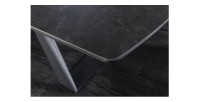 Zoom sur le coin de la table OBLIKA extensible 180-230cm noire