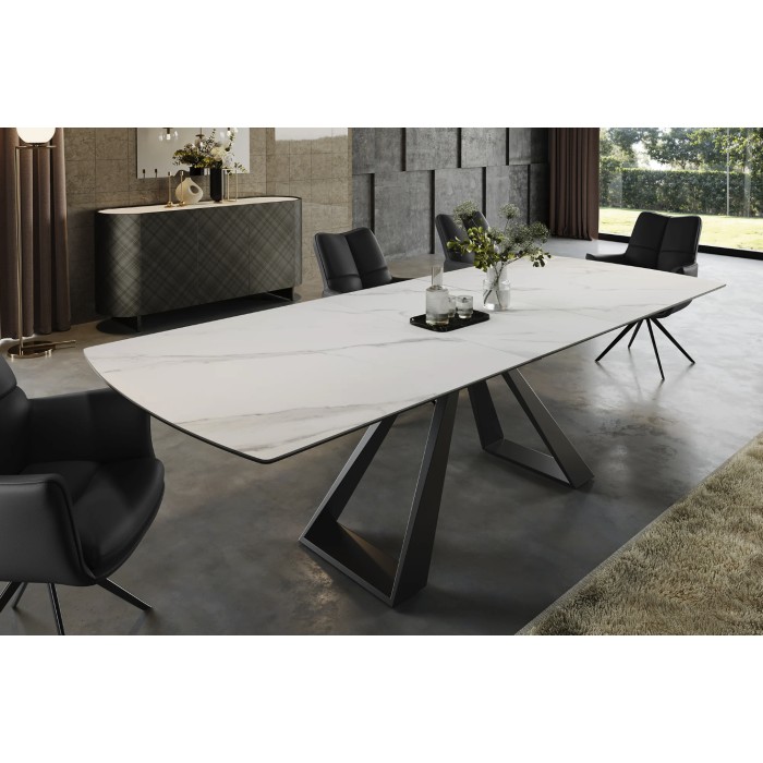 Table OBLIKA blanche extensible 180-230cm mise en situation