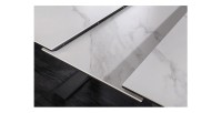 Zoom sur le système d'extension de la table OBLIKA blanche extensible 180-230cm
