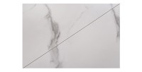 Zoom sur la matière du plateau de la table OBLIKA blanche extensible 180-230cm