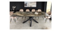 Table PETRANO extensible 180-220-260cm marbre taupe vue de face