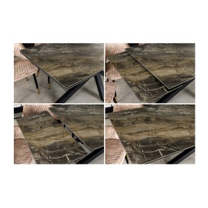 Zoom sur la table PETRANO extensible 180-220-260cm marbre taupe