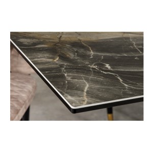 Zoom sur le coin de la table PETRANO extensible 180-220-260cm marbre taupe