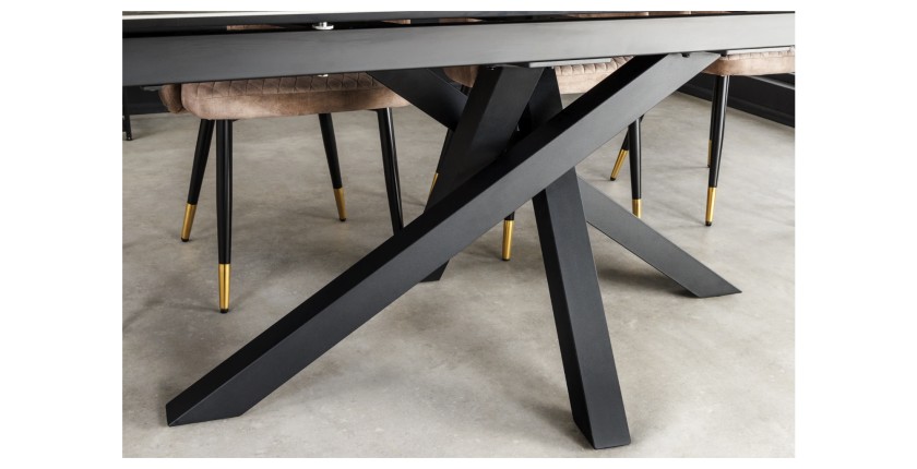 Zoom sur les pieds de la table PETRANO extensible 180-220-260cm marbre taupe