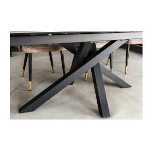 Zoom sur les pieds de la table PETRANO extensible 180-220-260cm marbre taupe