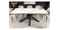 Table PETRANO extensible 180-220-260cm blanche vue de face sans extension