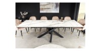Table PETRANO extensible 180-220-260cm blanche vue de face
