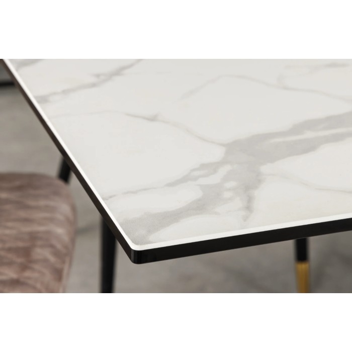 Zoom sur le coin de la table PETRANO extensible 180-220-260cm blanche