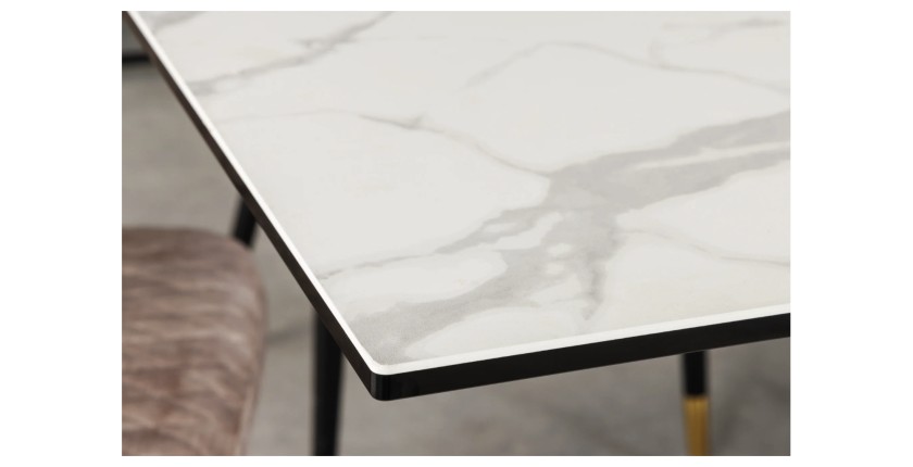 Zoom sur le coin de la table PETRANO extensible 180-220-260cm blanche