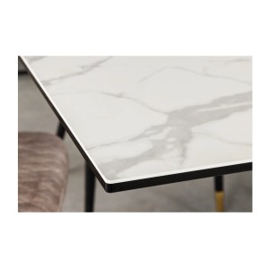 Zoom sur le coin de la table PETRANO extensible 180-220-260cm blanche
