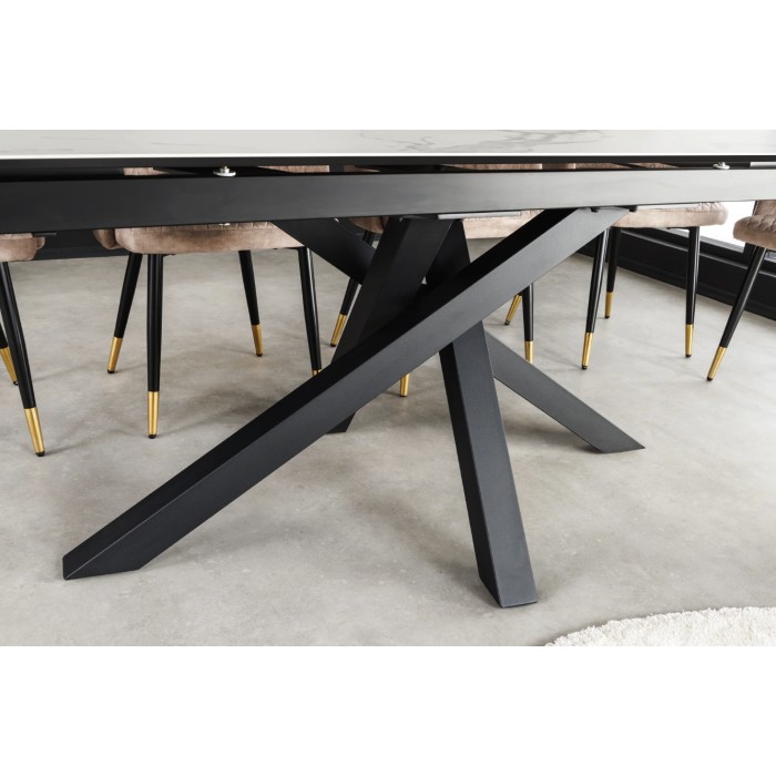 Zoom sur les pieds de la table PETRANO extensible 180-220-260cm blanche