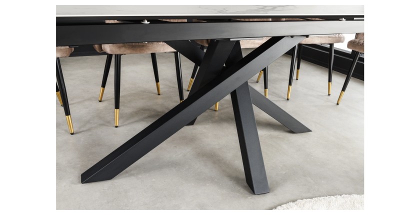 Zoom sur les pieds de la table PETRANO extensible 180-220-260cm blanche