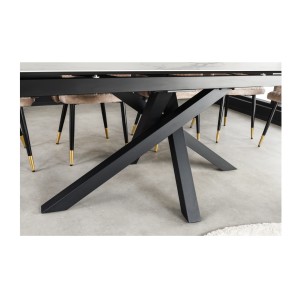 Zoom sur les pieds de la table PETRANO extensible 180-220-260cm blanche