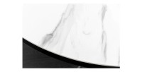 Zoom sur le plateau de la table ronde OPHIRA extensible 120-160cm blanche