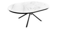 Table ronde OPHIRA extensible 120-160cm blanche avec extension