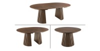 Table extensible KANOVA 120-160-200cm en bois foncé