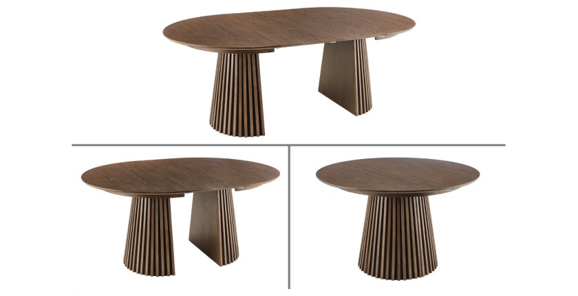 Table extensible KANOVA 120-160-200cm en bois foncé