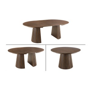 Table extensible KANOVA 120-160-200cm en bois foncé