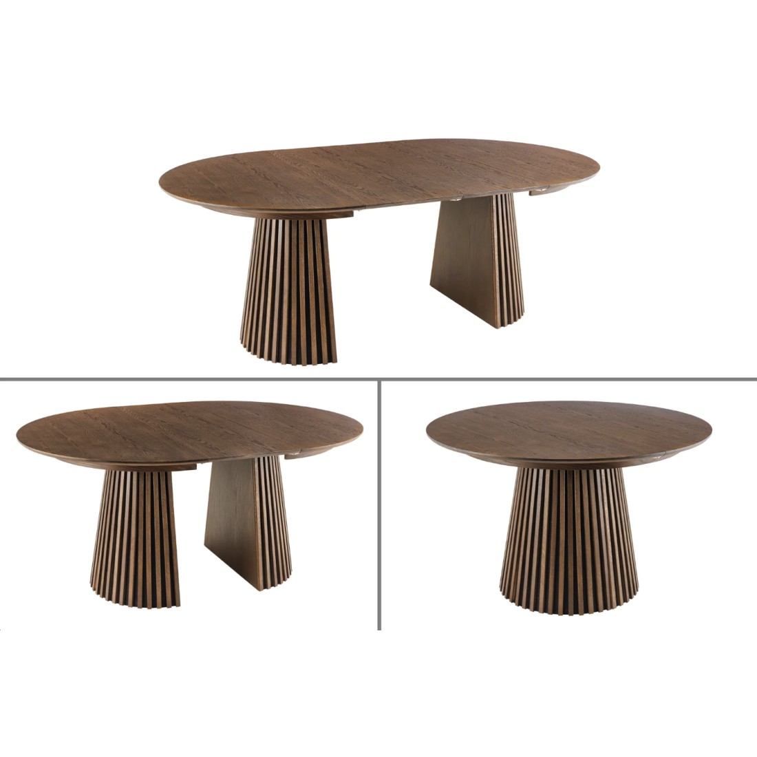Table extensible KANOVA 120-160-200cm en bois foncé