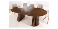 Table extensible KANOVA 120-160-200cm en bois foncé vue avec toutes les exensions