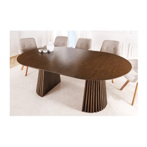 Table extensible KANOVA 120-160-200cm en bois foncé vue avec toutes les exensions