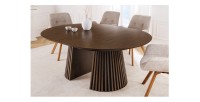 Table extensible KANOVA 120-160-200cm en bois foncé vue avec une seule extension