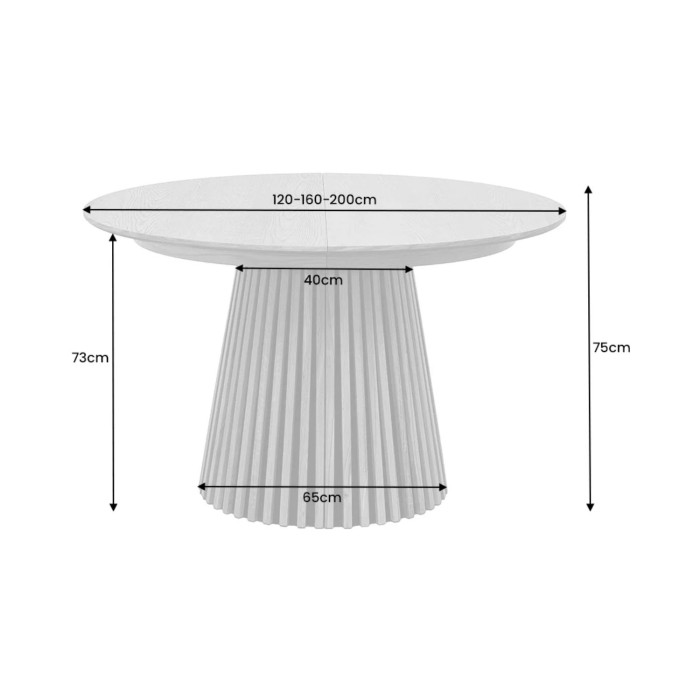 Table extensible KANOVA 120-160-200cm en bois foncé dimensions