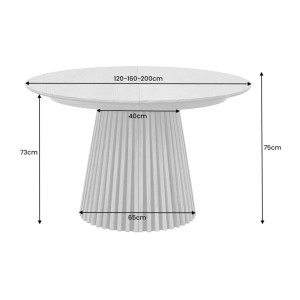 Table extensible KANOVA 120-160-200cm en bois foncé dimensions