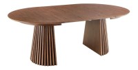 Table extensible KANOVA 120-160-200cm en bois foncé vue avec toutes les extensions sur fond blanc