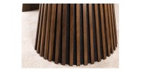 Zoom sur les détails des pieds de la table extensible KANOVA 120-160-200cm en bois foncé
