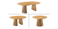 Table extensible 120-160-200cm aspect chêne clair