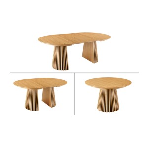 Table extensible 120-160-200cm aspect chêne clair