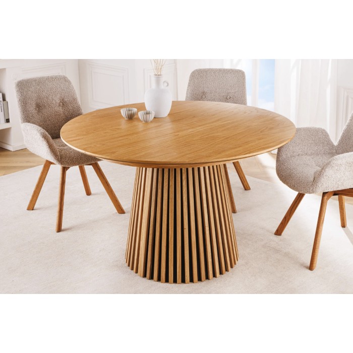 Table extensible 120-160-200cm aspect chêne clair mise en situation