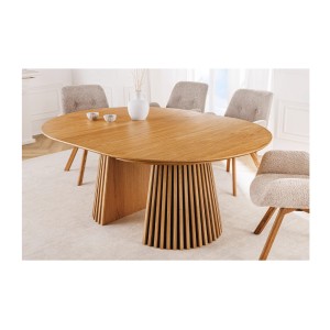 Table extensible 120-160-200cm aspect chêne clair vue avec une extension
