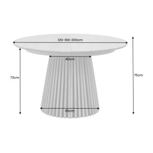 Table extensible 120-160-200cm aspect chêne clair dimensions