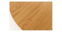 Zoom sur le plateau de la table extensible 120-160-200cm aspect chêne clair