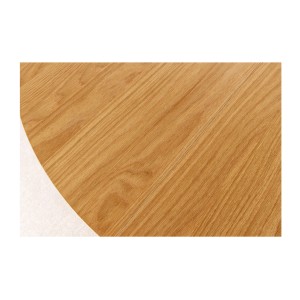 Zoom sur le plateau de la table extensible 120-160-200cm aspect chêne clair