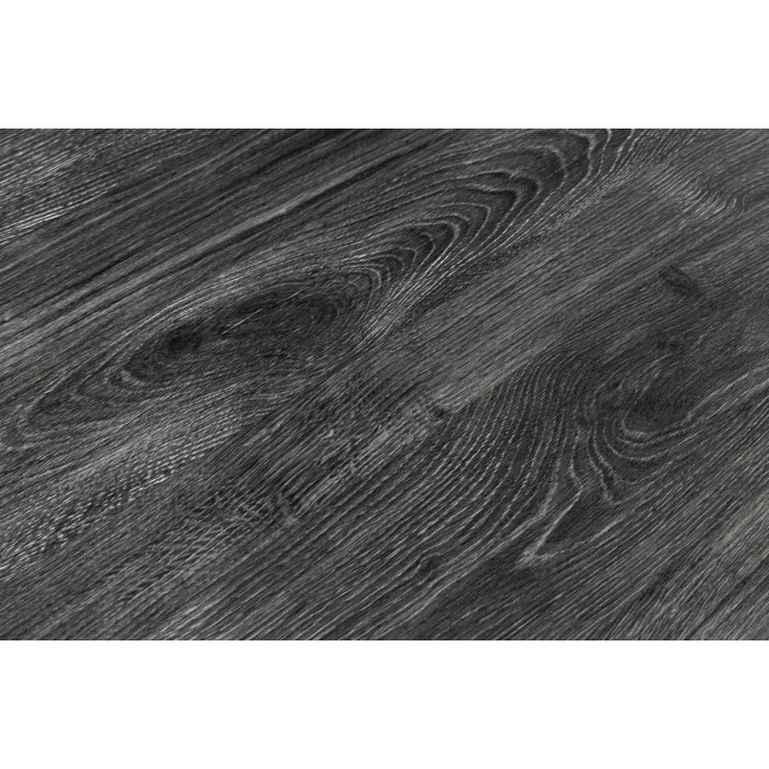 Zoom sur la matière du plateau de la table RIVET 160cm aspect bois gris