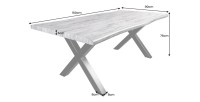 Table RIVET 160cm aspect bois gris dimensions