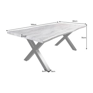 Table RIVET 160cm aspect bois gris dimensions