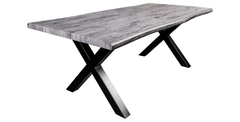Table RIVET 160cm aspect bois gris