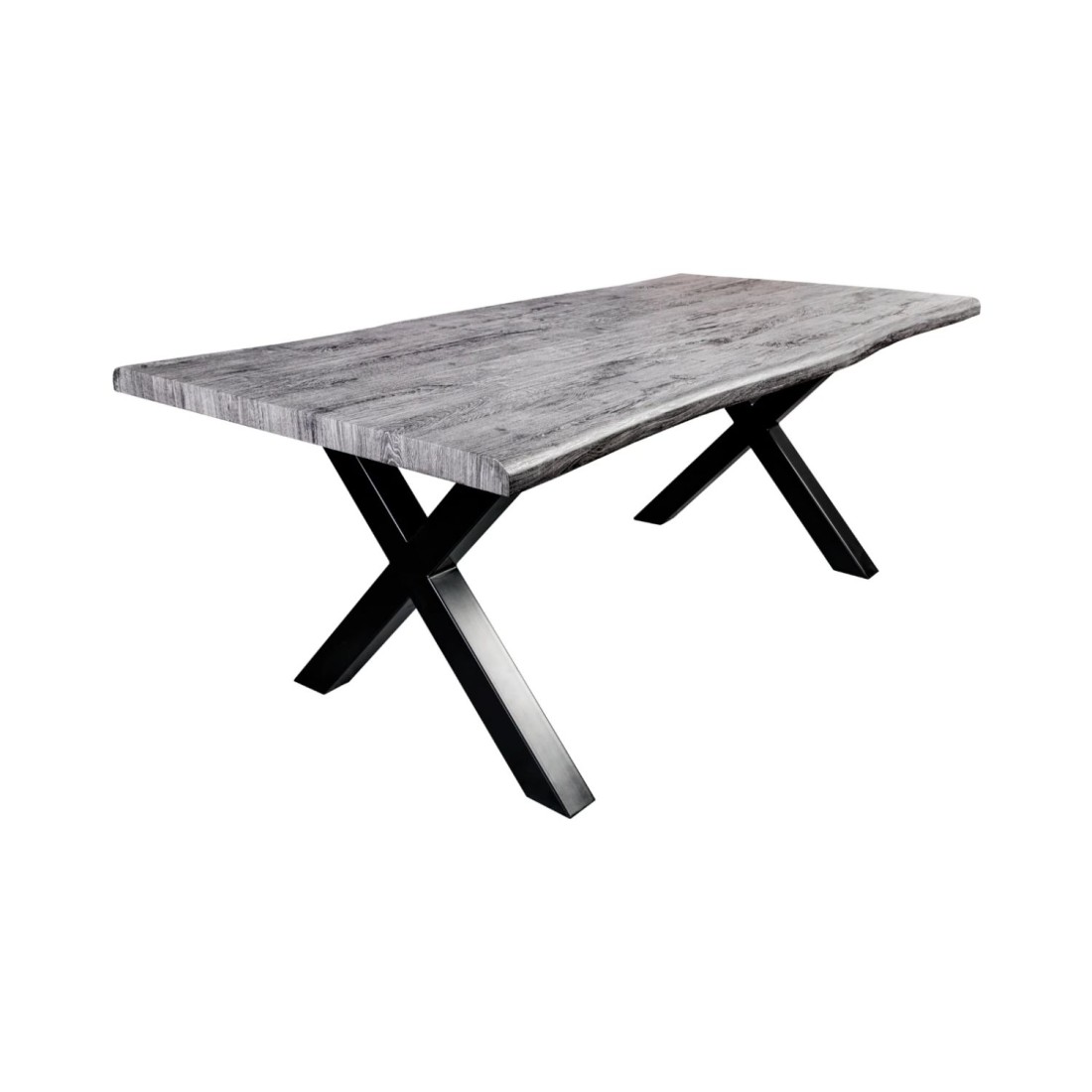 Table RIVET 160cm aspect bois gris