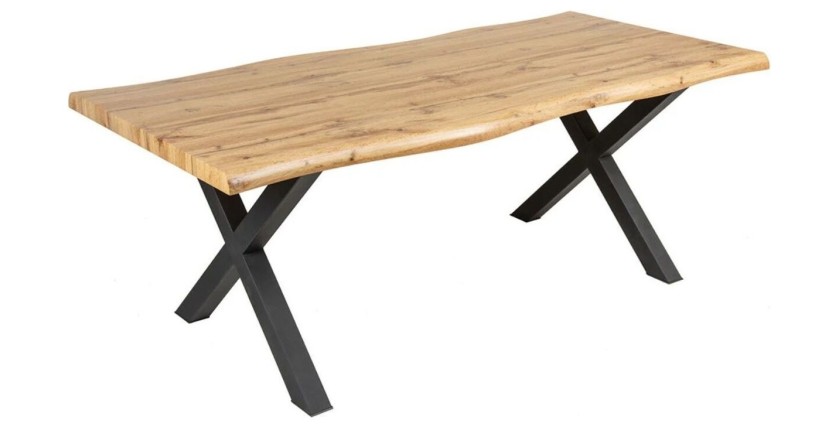 Table RIVET 160cm aspect bois clair