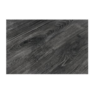 Zoom sur la matière du plateau de la table RIVET 180cm aspect bois gris