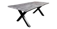 Table RIVET 180cm aspect bois gris