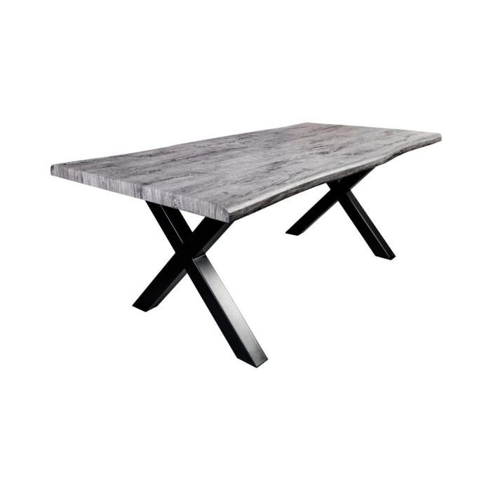 Table RIVET 180cm aspect bois gris