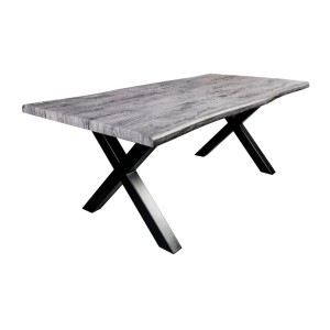 Table RIVET 180cm aspect bois gris