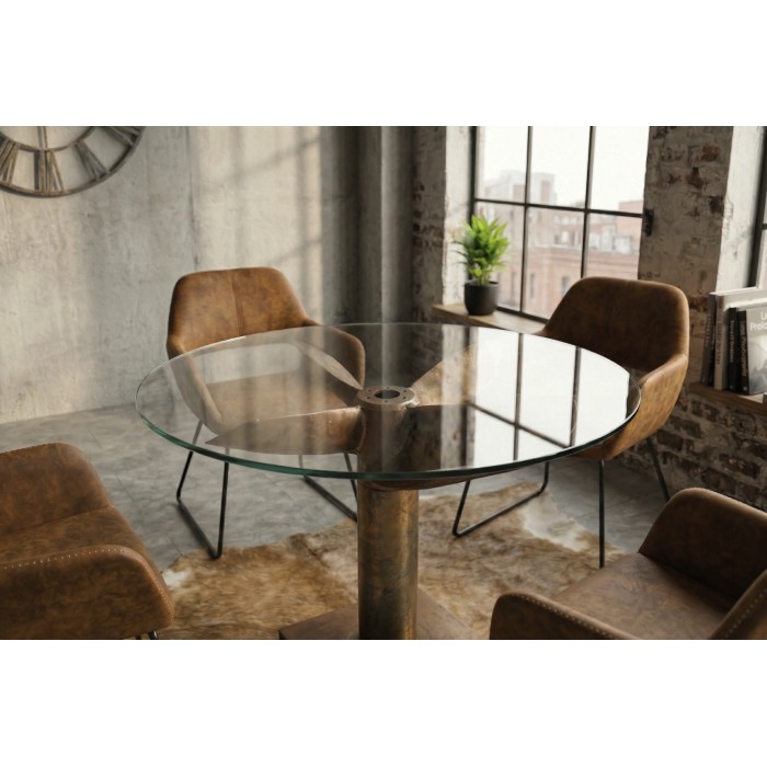 Table ALUMIA bronze vue rapprochée