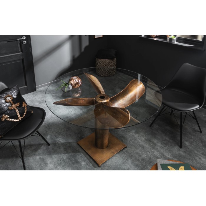 Table ALUMIA bronze vue de haut