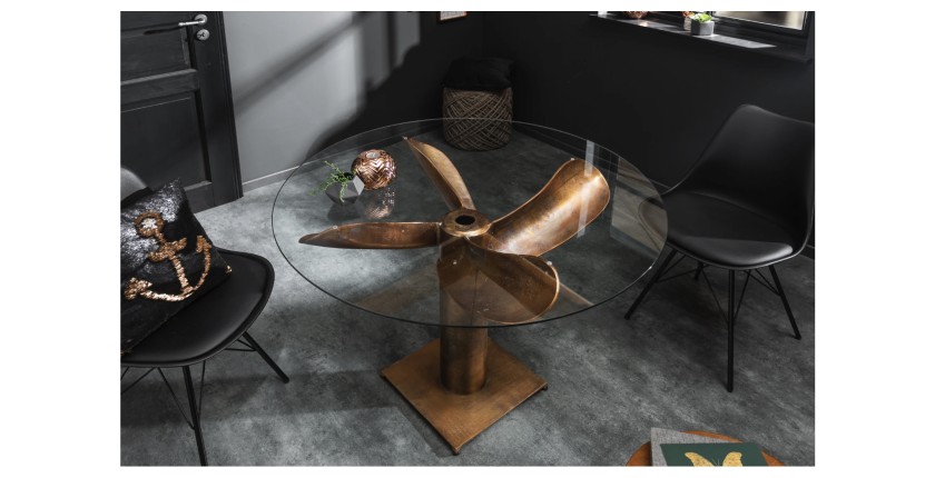 Table ALUMIA bronze vue de haut